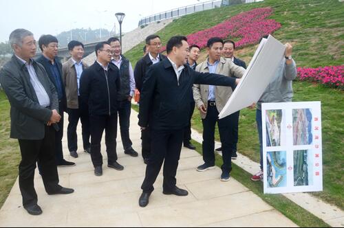 上饒市人大副主任、鄱陽縣縣委書記張禎祥蒞臨新昌南湖西河濕地公園項目